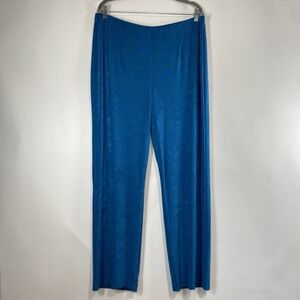 Chicos Travelers Womens No Tummy Slinky Pant Aurora Teal Size 3R US XLR Stretch